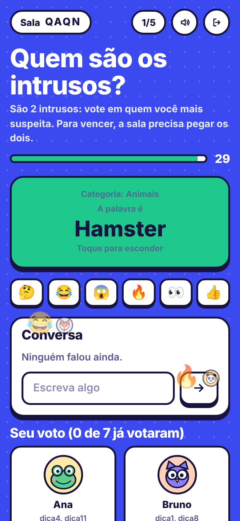 Votação para descobrir o intruso