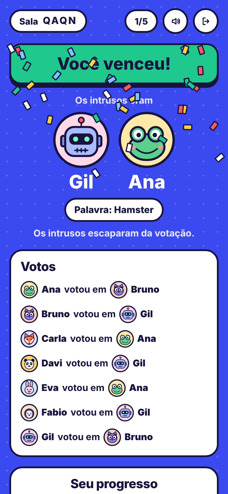 Resultado da rodada